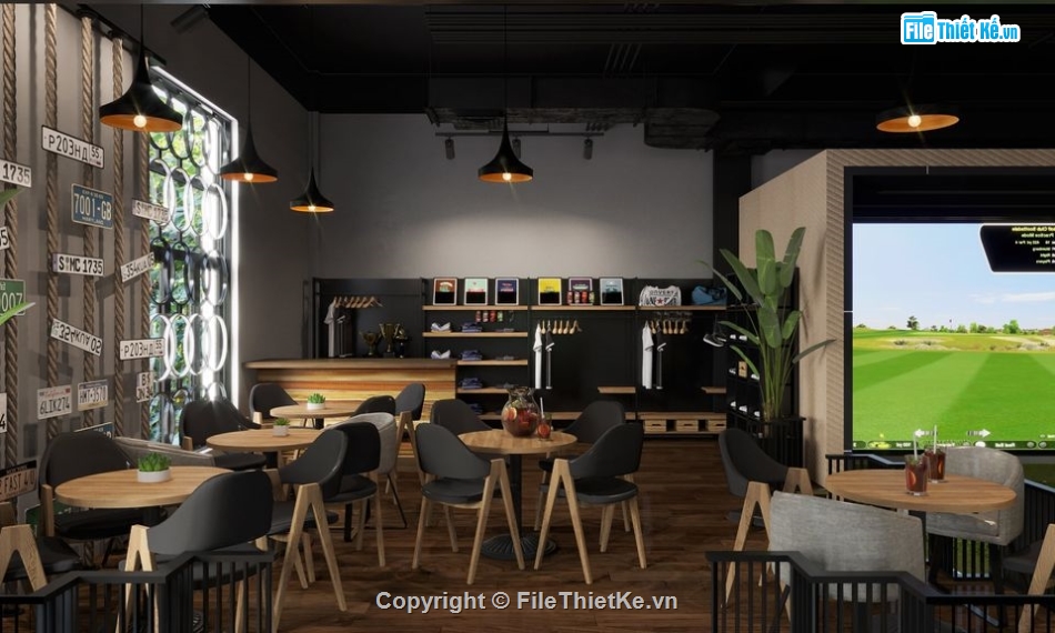 3d phòng game,File 3dmax cafe,3dmax coffee